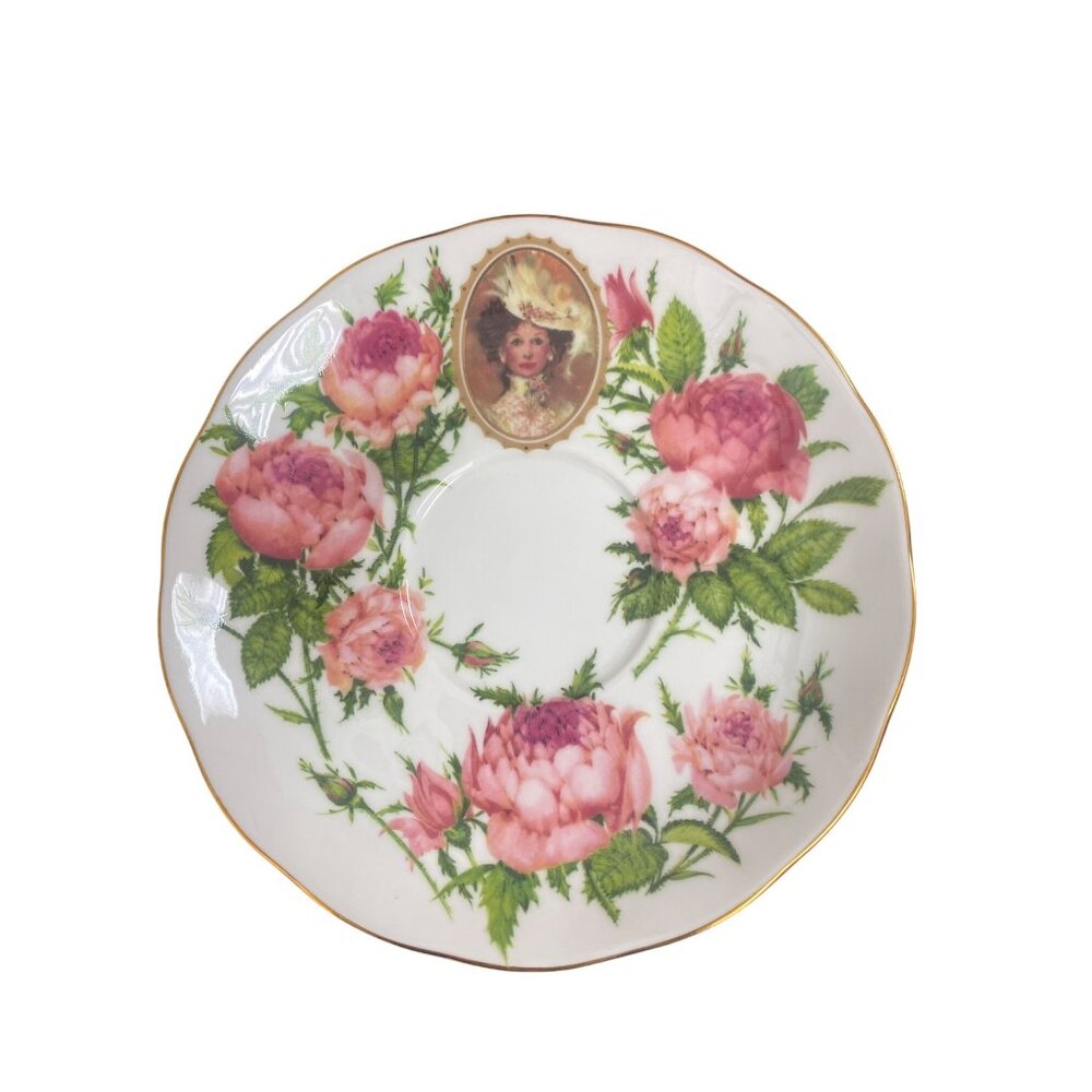 Vintage Avon Floral Bone China Tea Cup & Saucer Set Gold Trim 1991 Honor Society - Picture 8 of 11